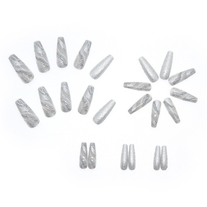 Wholesale Long Ballerina Glitter False Nails Plastic Nail Stickers